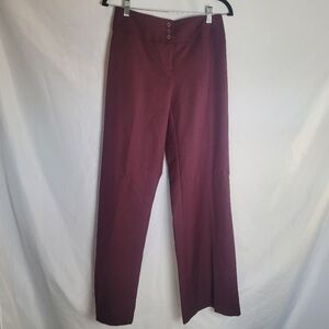 NWT Stlye & Co Wideleg Trouser Pant Color Black Currant/ Wine Size 2